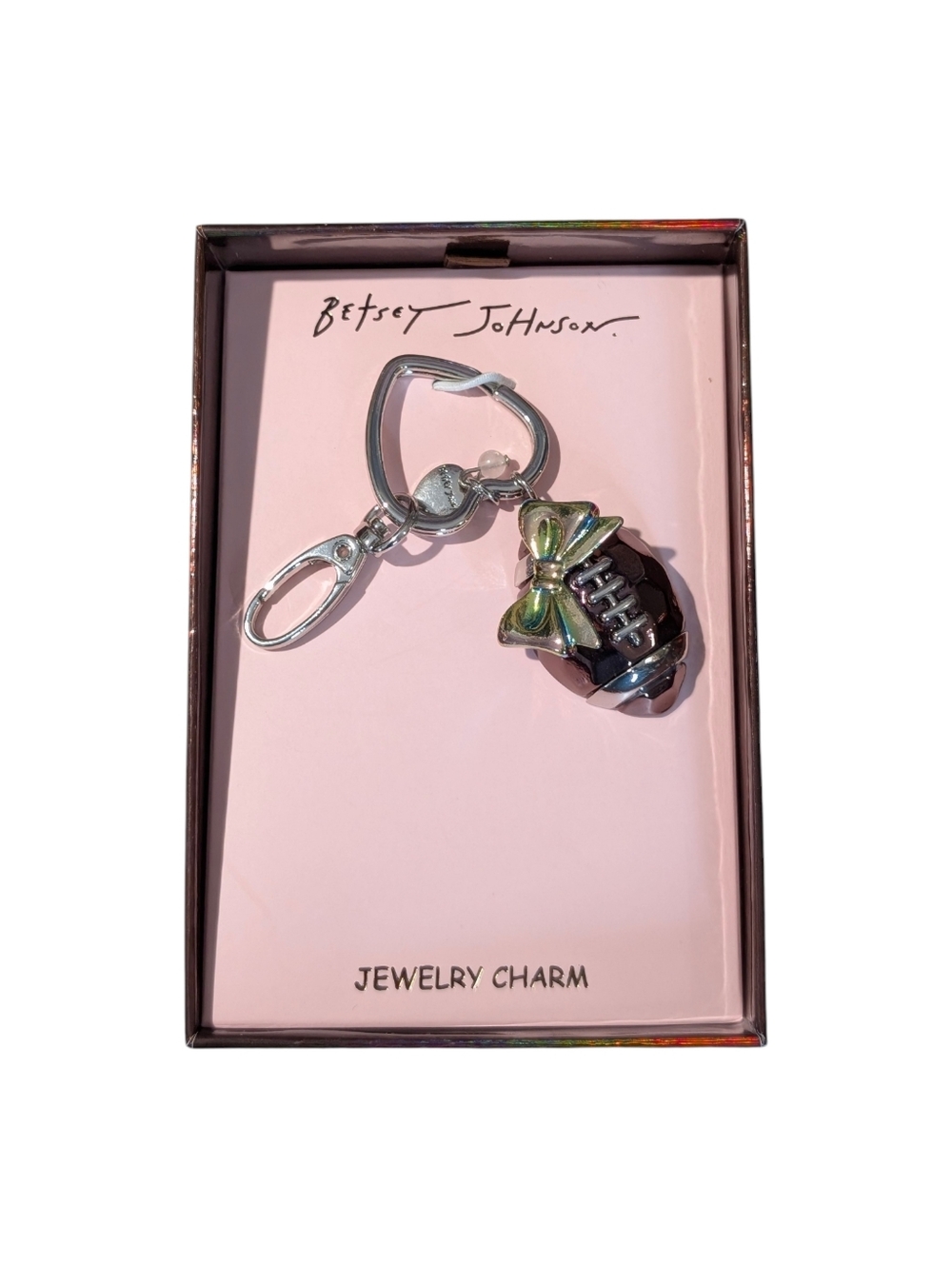 Betsey Johnson Football & Bow Themed Key Chain Bag Charm